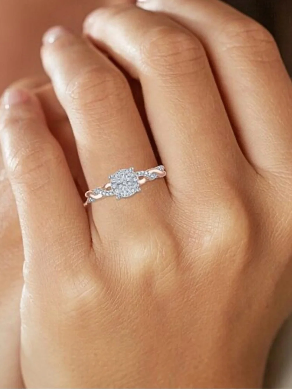 Womens 1/10 CT. T.W. Lab Grown White Diamond Sterling Silver Promise Ring Size 7